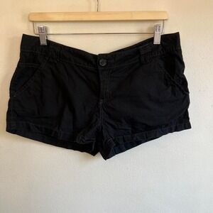 no bondaries y2k mini shorts black cotton low rise